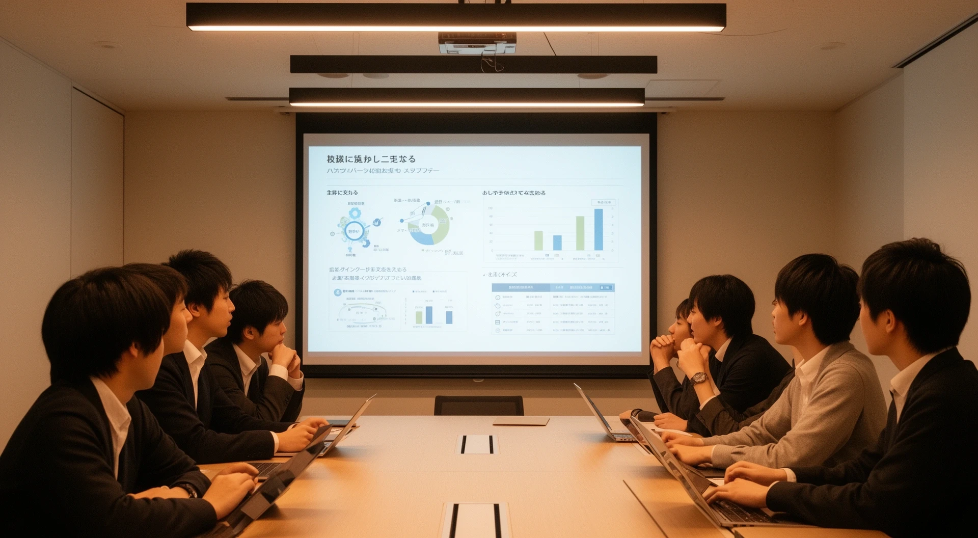 スタートアップチームがピッチデックをプレゼンしている様子