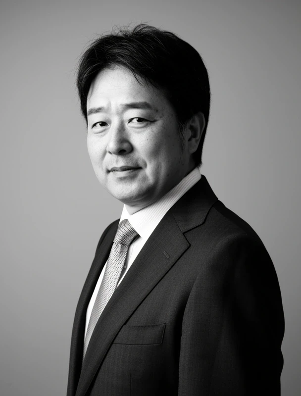 代表 山田 健二 — モノクロポートレート